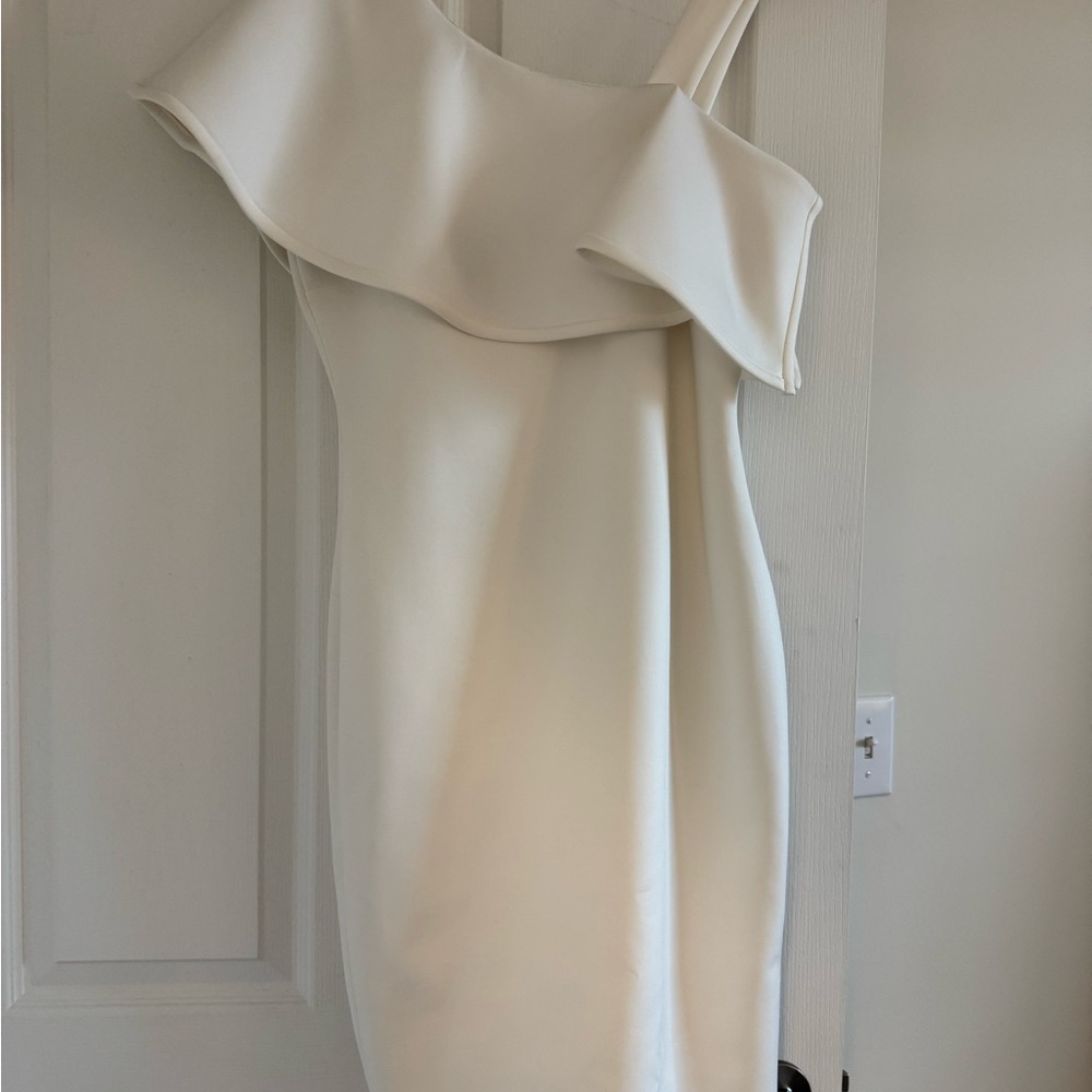 Calvin Klein Off-Shoulder White Dress